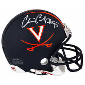 Chris Canty Signed Virginia Cavaliers Riddell (VSR4) Mini Helmet