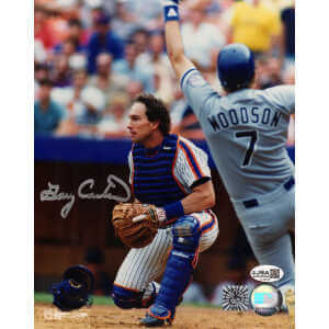 Gary Carter Signed New York Mets Catcher Action 8x10 Photo - (JSA)
