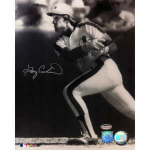 Gary Carter Signed Montreal Expos Swinging Action B&W 8x10 Photo