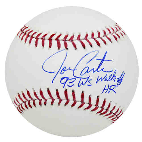 Joe Carter Signed Rawlings Official MLB Baseball w/93 WS Walk Off HR
