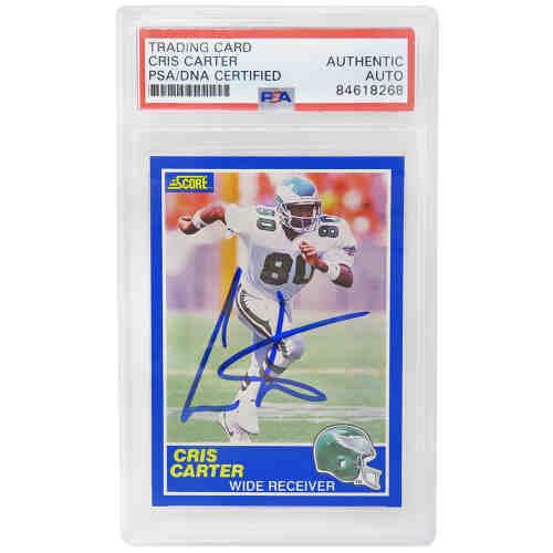 Cris Carter Signed Philadelphia Eagles 1989 Score Football Rookie Card #73 (PSA Encapsulated)