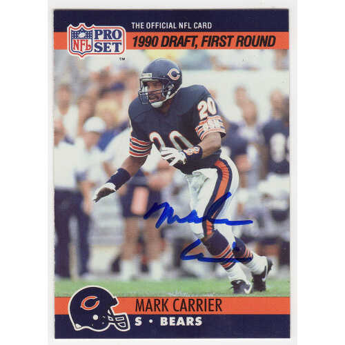 Mark Carrier Signed Bears 1990 Pro Set Rookie Football Trading Card #674