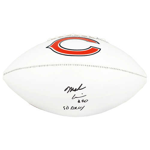 Mark Carrier Signed Chicago Bears Franklin White Logo Football w/90 D'ROY