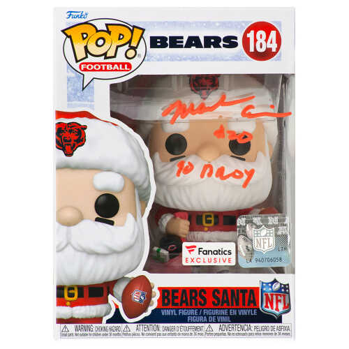 Mark Carrier Signed Chicago Bears SANTA Funko Pop Doll #184 w/90 DROY