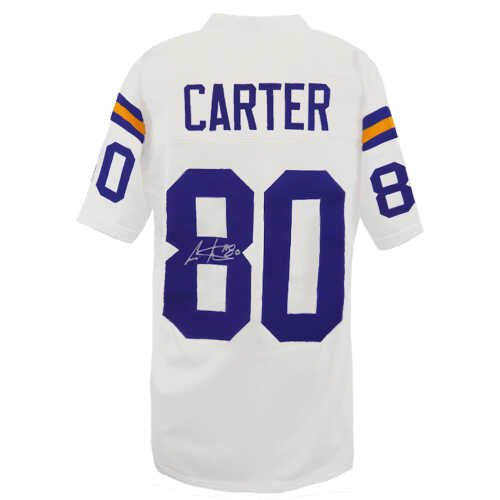 Cris Carter Signed White Throwback Custom Football Jersey