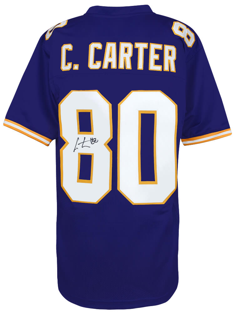 Cris Carter Signed Purple Throwback Custom Football Jersey w 80 Schwartz Sports Memorabilia