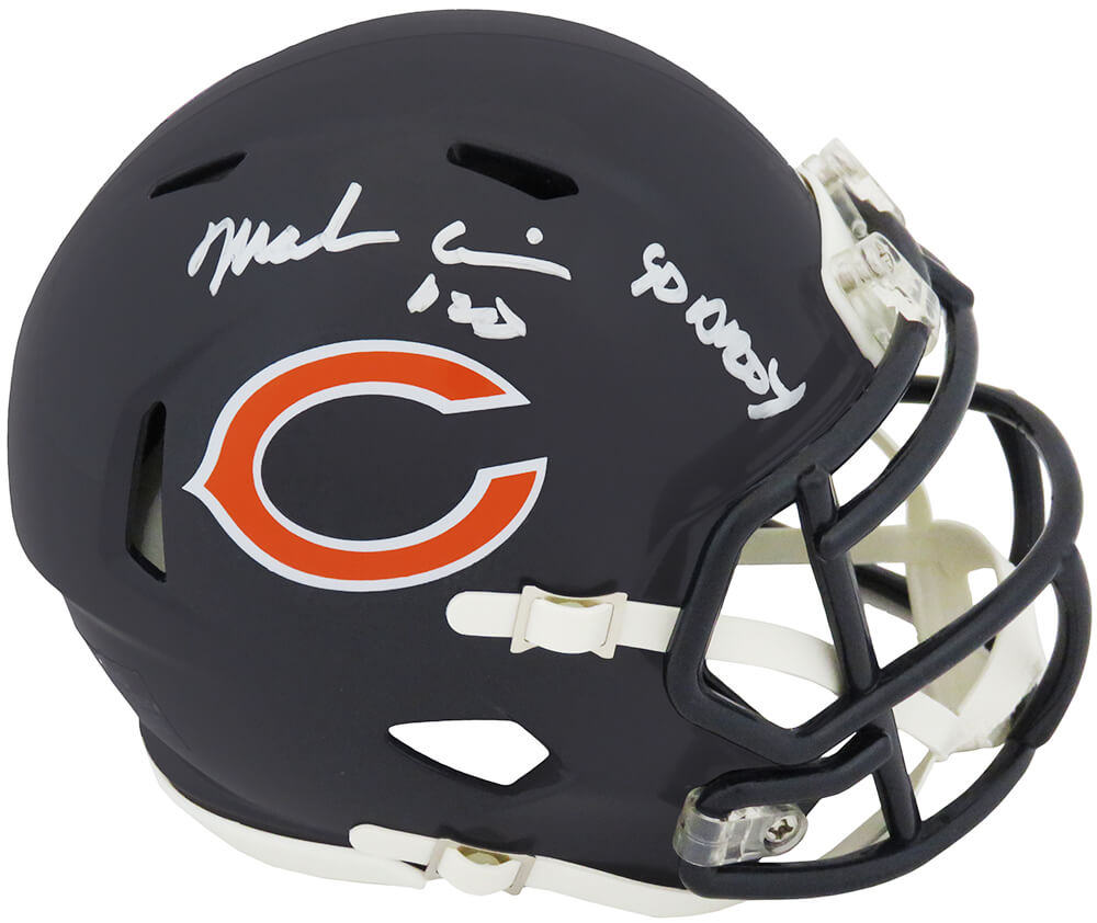 Mark Carrier Signed Chicago Bears Riddell Speed Mini Helmet w/90