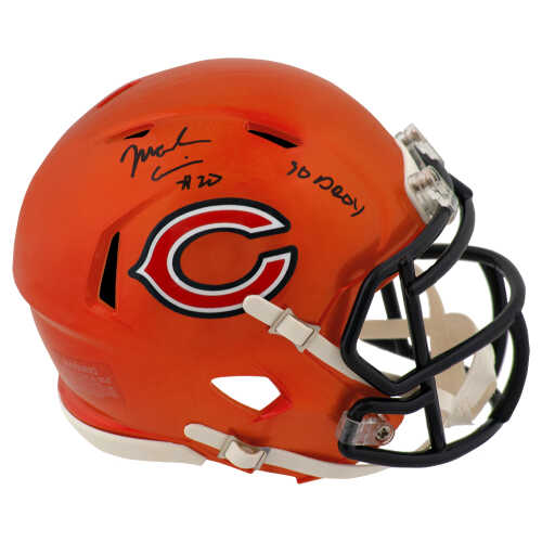 Mark Carrier Signed Chicago Bears FLASH Riddell Speed Mini Helmet w/90 DROY