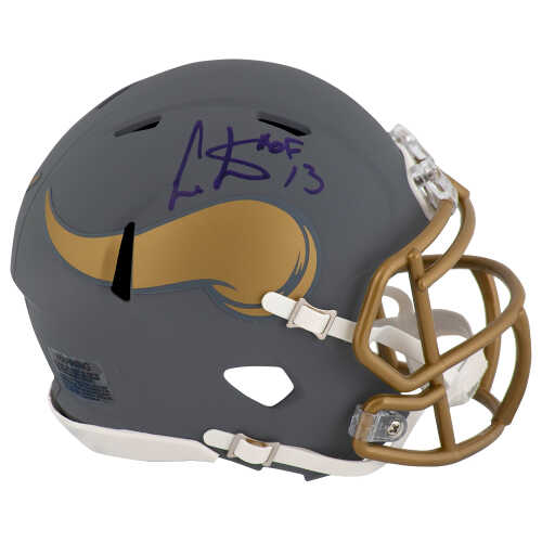 Cris Carter Signed Minnesota Vikings SLATE Riddell Speed Mini Helmet w/HOF'13