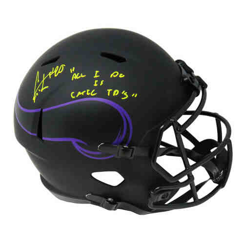 Cris Carter Signed Minnesota Vikings Eclipse Riddell Speed Full Size Replica Helmet w/All I Do Is Catch TD's