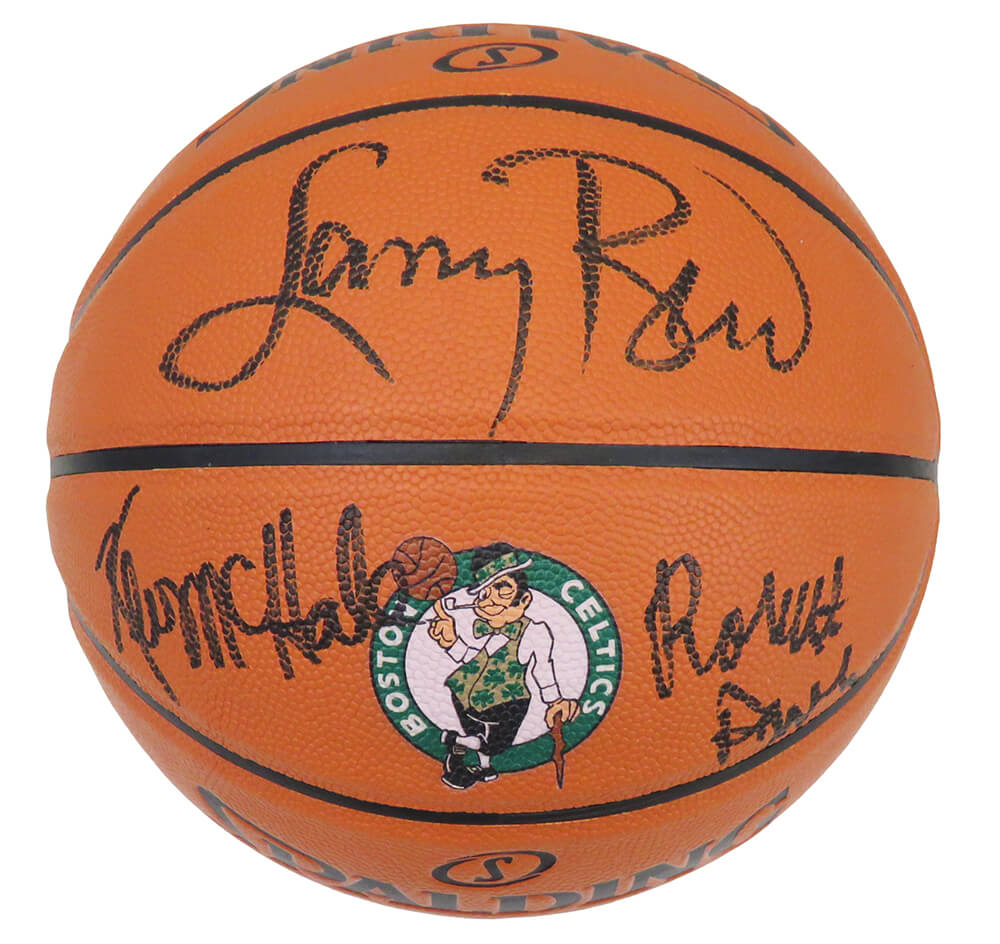 Larry Bird, Kevin McHale & Robert Parish Signed Spalding Boston Celtics ...