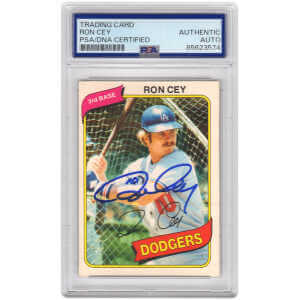 Ron Cey Signed Dodgers Baseball Trading Card (Various) – (PSA Encapsulated)