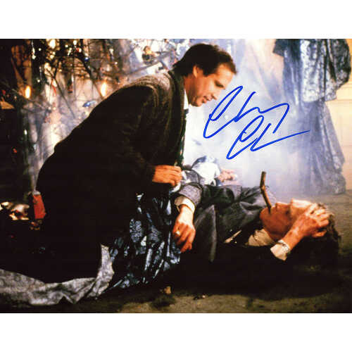 Chevy Chase Signed Christmas Vacation House Fire 11x14 Photo