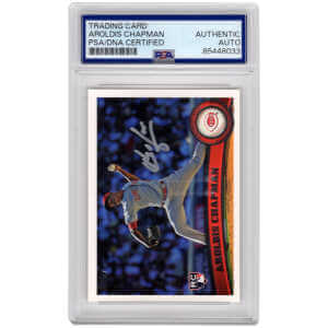 Aroldis Chapman Signed Reds 2011 Topps Rookie Baseball Trading Card #110 - (PSA Encapsulated)