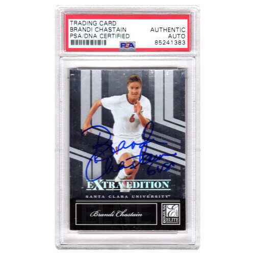 Brandi Chastain Signed 2007 Donruss Elite Soccer Trading Card #81 w/USA - (PSA Encapsulated)