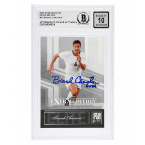 Brandi Chastain Signed 2007 Donruss Elite Soccer Trading Card #81 w/USA - (Beckett - Auto Sticker - Grade 10)
