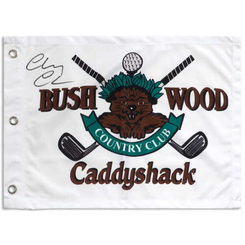 Chevy Chase Signed Caddyshack Bushwood 18x13 Golf Flag