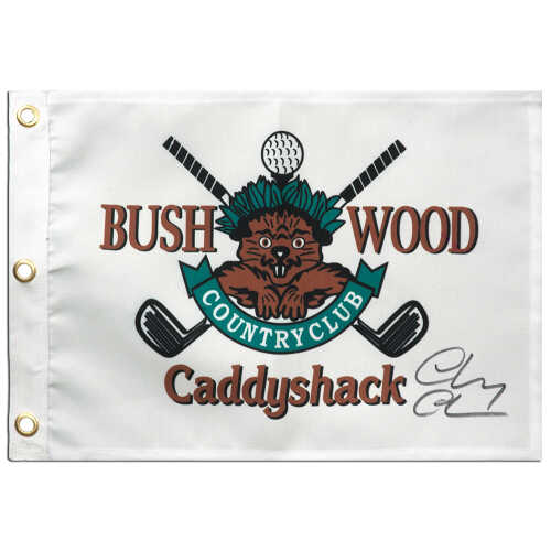 Chevy Chase Signed Caddyshack Bushwood 18x13 Golf Pin Flag