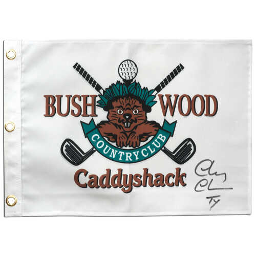 Chevy Chase Signed Caddyshack Bushwood 18x13 Golf Pin Flag w/Ty