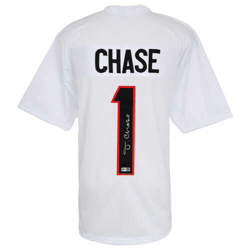 Ja'Marr Chase Signed White Custom Football Jersey