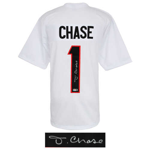 Ja'Marr Chase Signed White Custom Football Jersey - Image 2