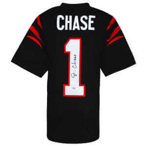 Ja'Marr Chase Signed Black Custom Football Jersey - (JSA)