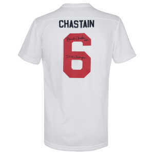 Brandi Chastain Signed Nike White Dri-Fit Soccer Jersey w/2x WC Champions