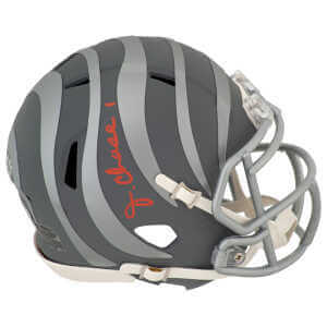 Ja'Marr Chase Signed Cincinnati Bengals SLATE Riddell Speed Mini Helmet - (Beckett)