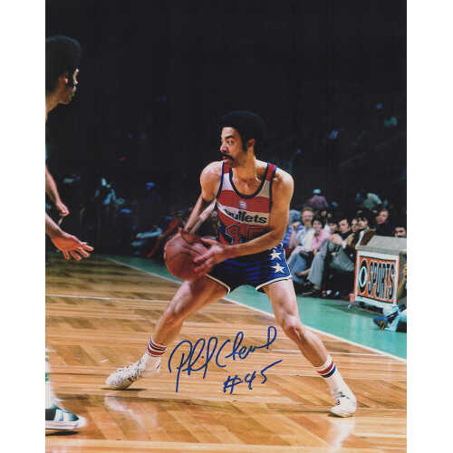 Phil Chenier Signed Bullets Stripe Jersey Action 8x10 Photo