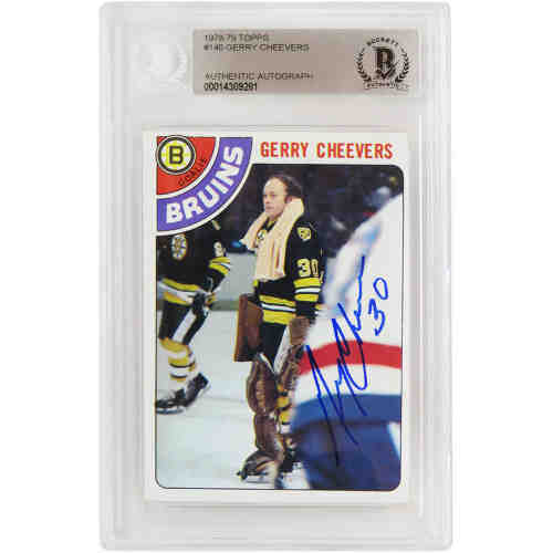 Gerry Cheevers Signed Boston Bruins 1978-79 Topps Hockey Trading Card #140 - (Beckett Encapsulated)