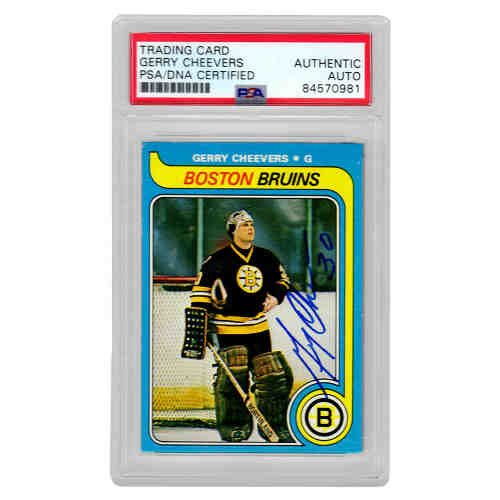 Gerry Cheevers Signed Boston Bruins 1979-80 Topps Hockey Trading Card #85 - (PSA Encapsulated)