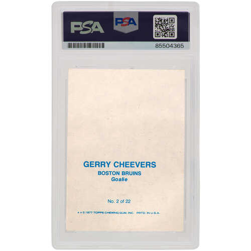 Gerry Cheevers Signed Boston Bruins 1977 Topps Glossy Card #2 - (PSA Encapsulated) - Image 2