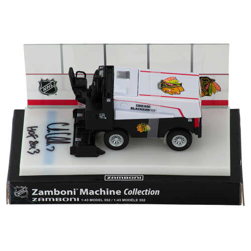 Chris Chelios Signed Chicago Blackhawks NHL Mini Zamboni w/HOF 2013