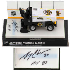 Gerry Cheevers Signed Boston Bruins NHL Mini Zamboni w/HOF'85
