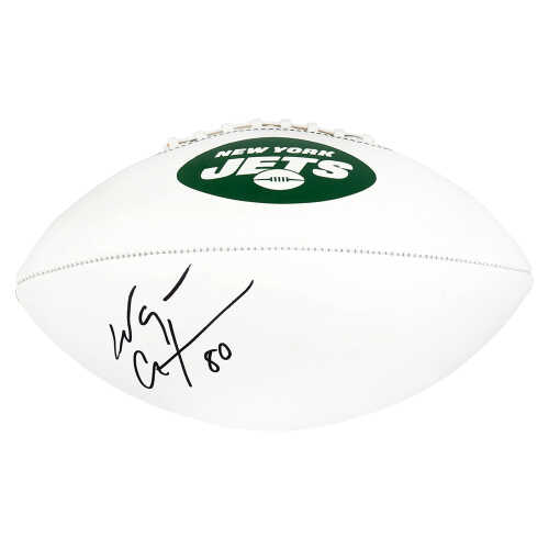 Wayne Chrebet Signed New York Jets Franklin Logo White Panel Full Size Football