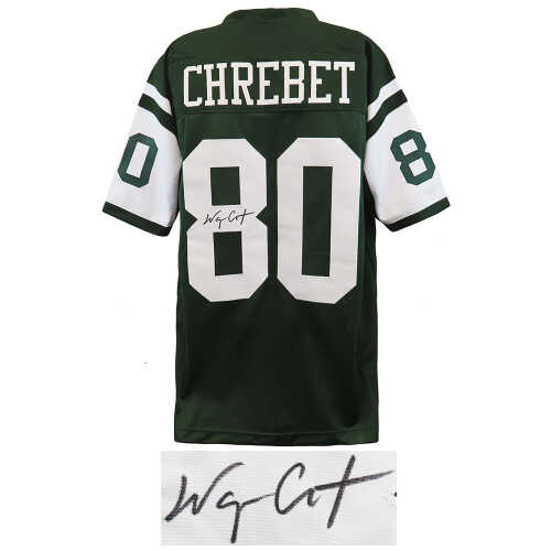 Wayne Chrebet Signed Green Custom Football Jersey - Image 2