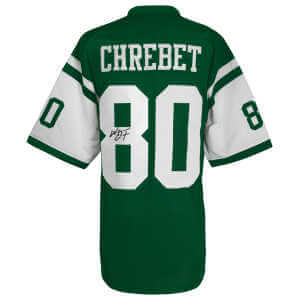 Wayne Chrebet Signed Light Green Custom Football Jersey