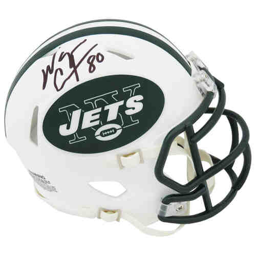 Wayne Chrebet Signed New York Jets Throwback White Riddell Speed Mini Helmet