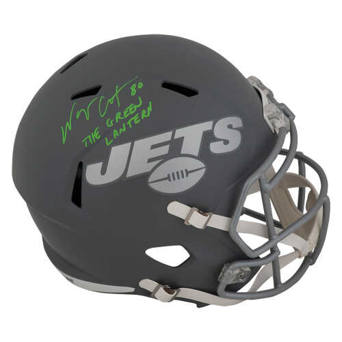 Wayne Chrebet Signed New York Jets SLATE Riddell Full Size Speed Replica Helmet w/The Green Lantern