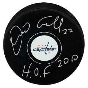 Dino Ciccarelli Signed Capitals Logo Hockey Puck w/HOF 2010