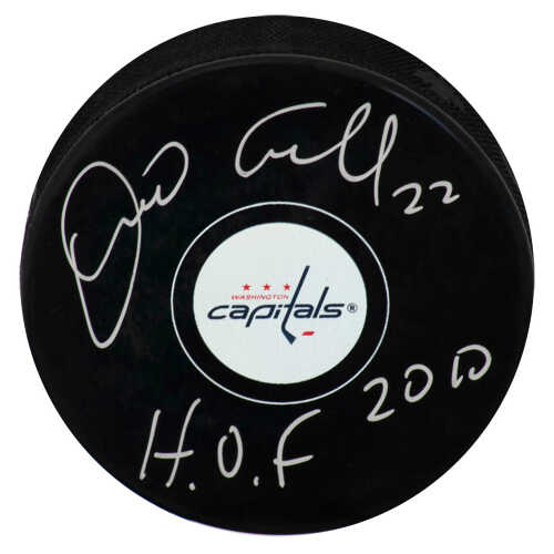 Dino Ciccarelli Signed Capitals Logo Hockey Puck w/HOF 2010