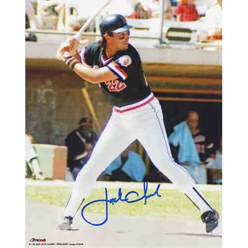 Jack Clark Signed San Francisco Giants Batting Action 8x10 Photo