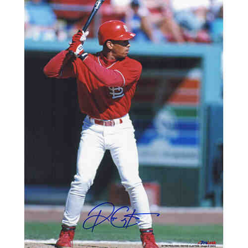 Royce Clayton Signed Cardinals Batting Action 8x10 Photo