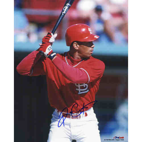 Royce Clayton Signed Cardinals Batting Close Up 8x10 Photo