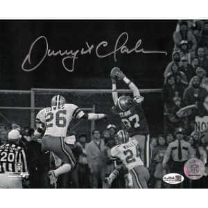 Dwight Clark Signed San Francisco 49ers The Catch B&W 8x10 Photo - (JSA)