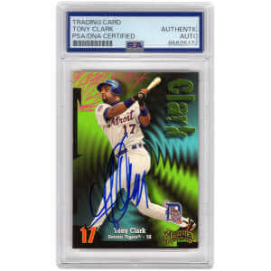Tony Clark Signed Tigers Baseball Trading Card (Various) – (PSA Encapsulated)