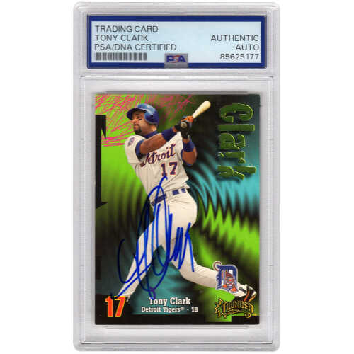 Tony Clark Signed Tigers Baseball Trading Card (Various) - (PSA Encapsulated)