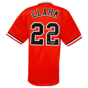 Jack Clark Signed Orange Throwback Custom Baseball Jersey w/Ripper