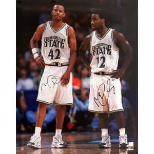 Mateen Cleaves & Morris Peterson Dual Signed Michigan State Spartans 16x20 Photo