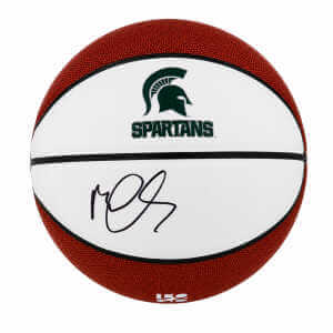 Mateen Cleaves Signed Michigan State Spartans Logo Brands White Logo Basketball